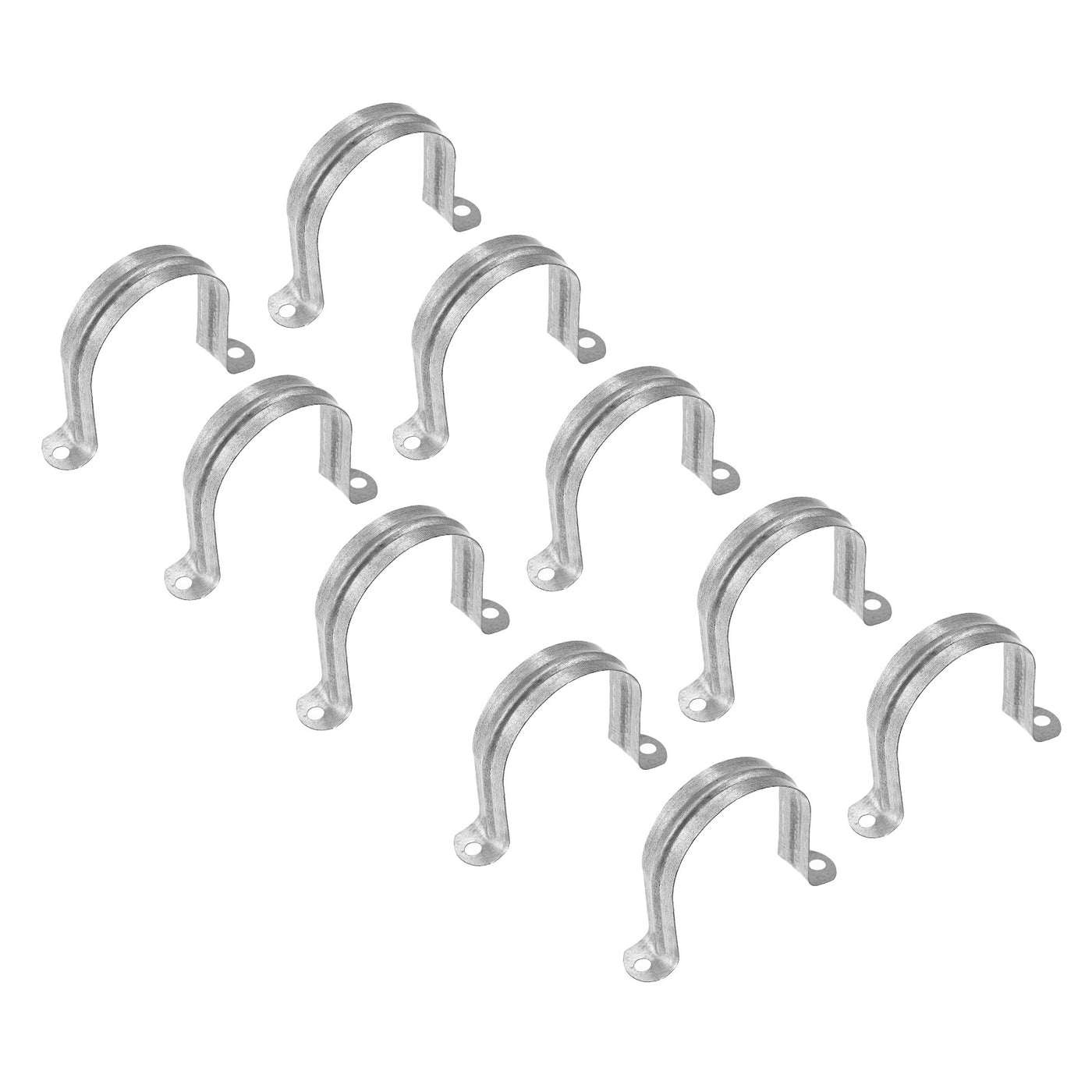 uxcell Uxcell Rigid Pipe Strap 24pcs 2 1/2" (63mm) Carbon Steel U Bracket Tension Tube Clamp
