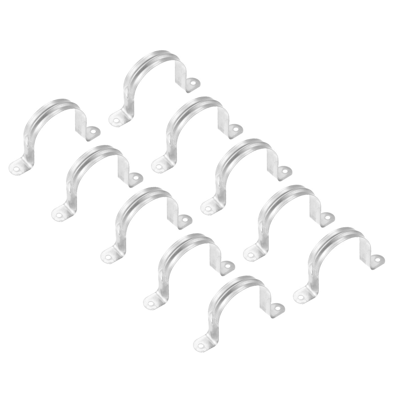 uxcell Uxcell Rigid Pipe Strap 16pcs 3" (75mm) Carbon Steel U Bracket Tension Tube Clamp