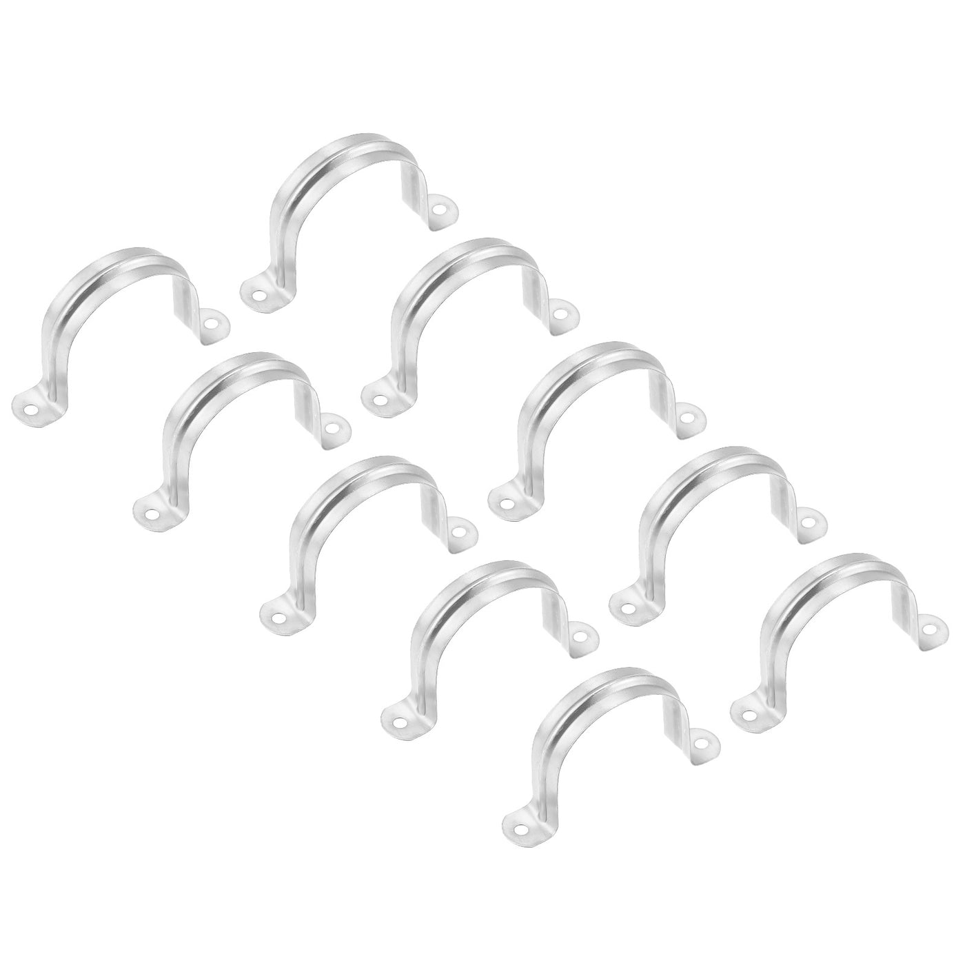 uxcell Uxcell Rigid Pipe Strap 16pcs 4 5/16" (110mm) Carbon Steel U Bracket Tension Tube Clamp