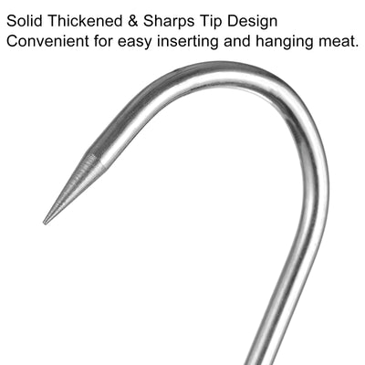 Harfington Uxcell Swivel Meat Hooks Galvanized Processing Butcher Hooks for Hanging Drying Smoking Meat Products