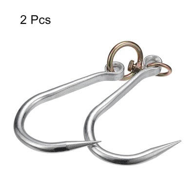Harfington Uxcell Swivel Meat Hooks Galvanized Processing Butcher Hooks for Hanging Drying Smoking Meat Products