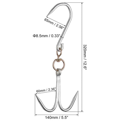 Harfington Uxcell Double Meat Hook, Galvanized Swivel Meat Hook for Hanging Drying Smoking Meat Products