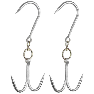 Harfington Uxcell Double Meat Hook, Galvanized Swivel Meat Hook for Hanging Drying Smoking Meat Products