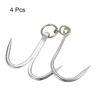 Harfington Uxcell Double Meat Hooks, Galvanized Swivel Meat Hook for Hanging Drying Smoking Meat