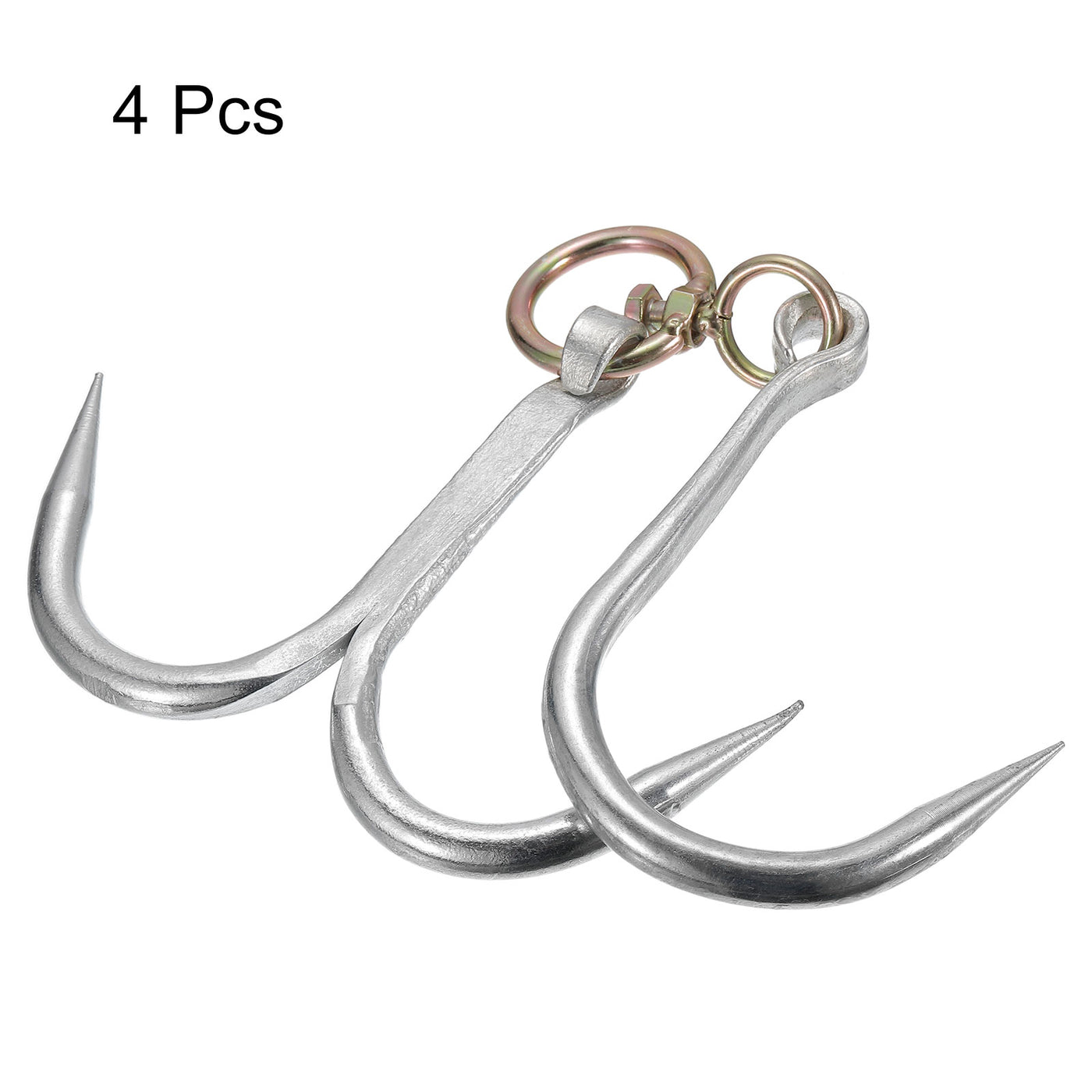uxcell Uxcell Double Meat Hooks, Galvanized Swivel Meat Hook for Hanging Drying Smoking Meat