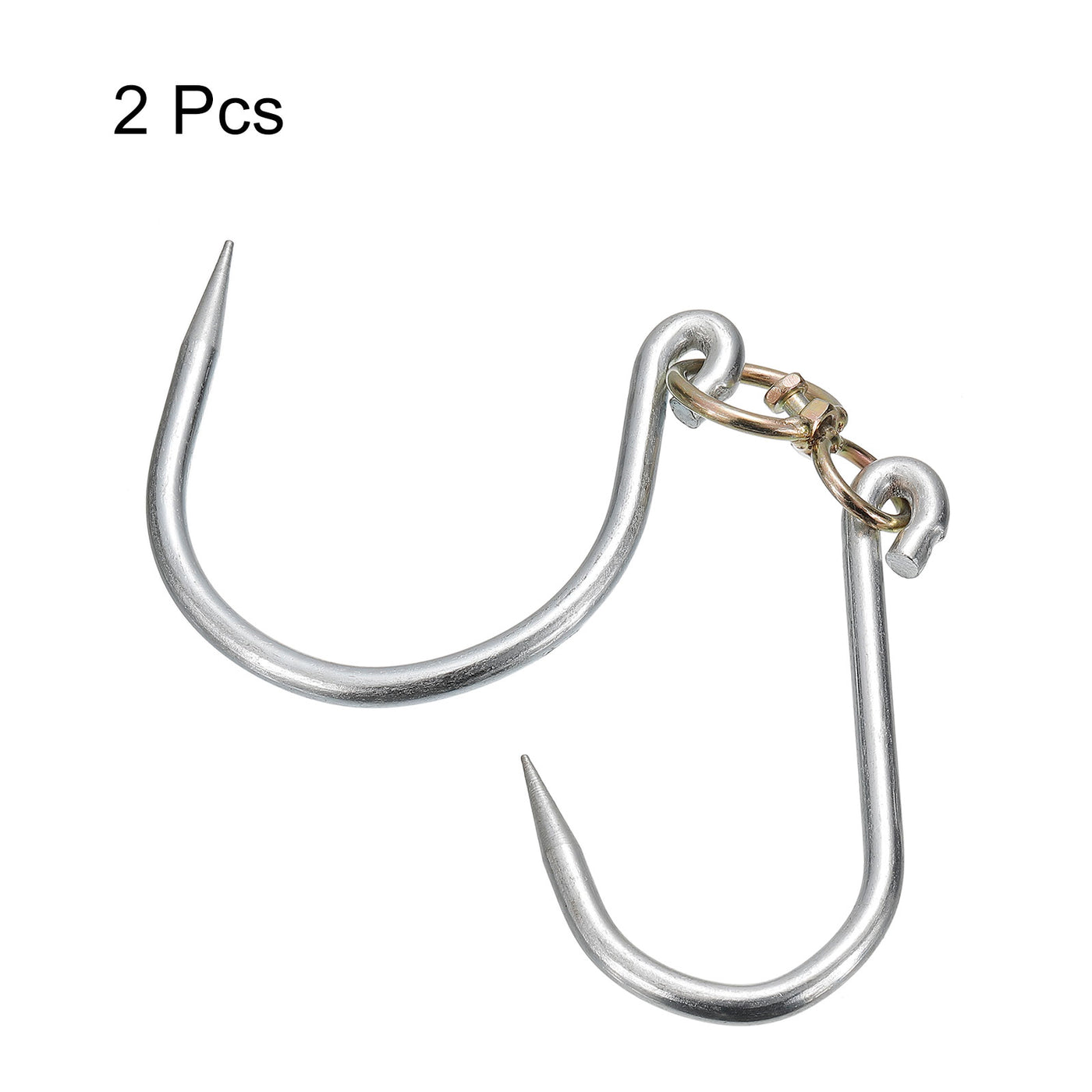 uxcell Uxcell 12'' Swivel Meat Hooks, 0.34'' Thickness Processing Butcher Hooks, 2Pcs