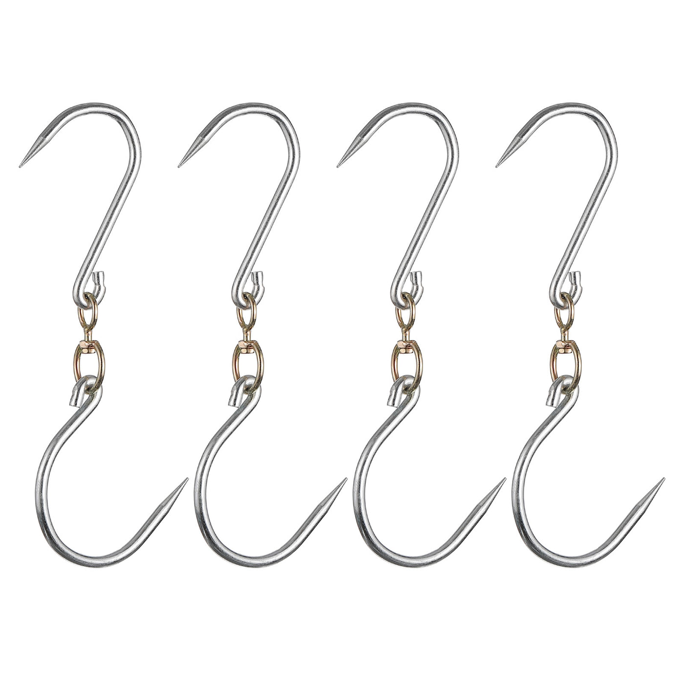 uxcell Uxcell 12'' Swivel Meat Hooks, 0.34'' Thickness Processing Butcher Hooks, 4Pcs