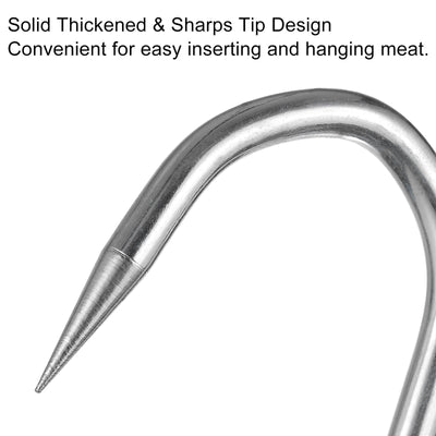 Harfington Uxcell Double Meat Hook Galvanized Integrated Swivel Meat Hook for Hanging Drying Smoking Meat Products