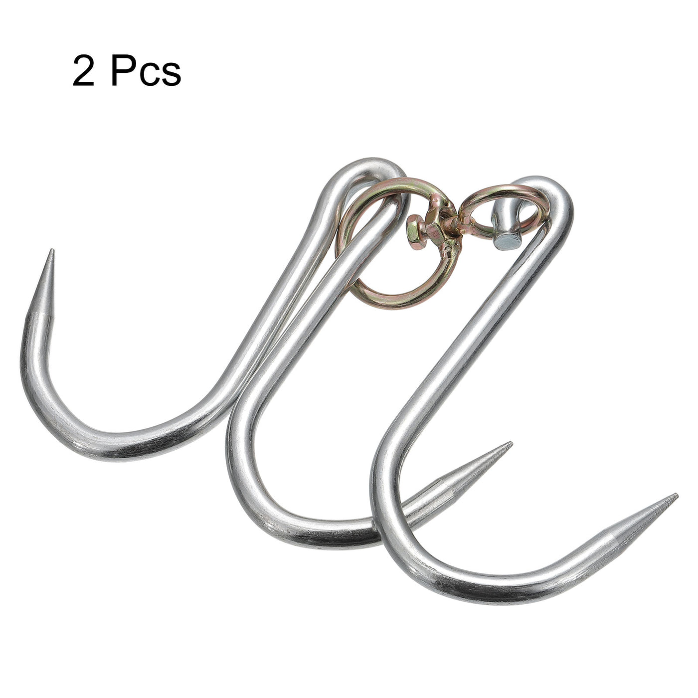 uxcell Uxcell Double Meat Hook Galvanized Integrated Swivel Meat Hook for Hanging Drying Smoking Meat Products
