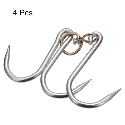 Harfington Uxcell Double Meat Hooks, Galvanized Integrated Swivel Meat Hooks for Hanging Drying Smoking Meat Product