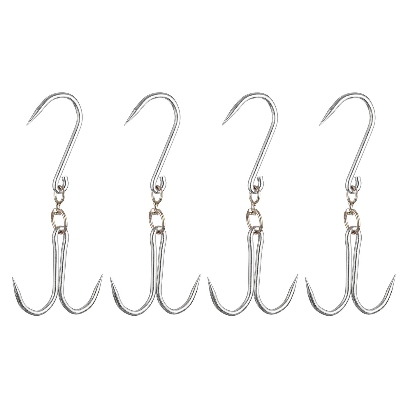 uxcell Uxcell Double Meat Hooks, Galvanized Integrated Swivel Meat Hooks for Hanging Drying Smoking Meat Product