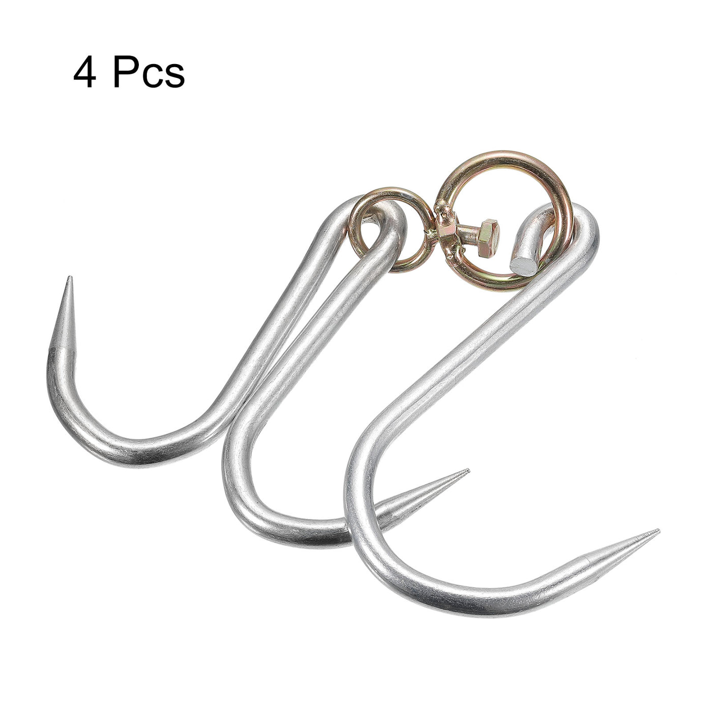 uxcell Uxcell Double Meat Hooks, Galvanized Integrated Swivel Meat Hooks for Hanging Drying Smoking Meat Product