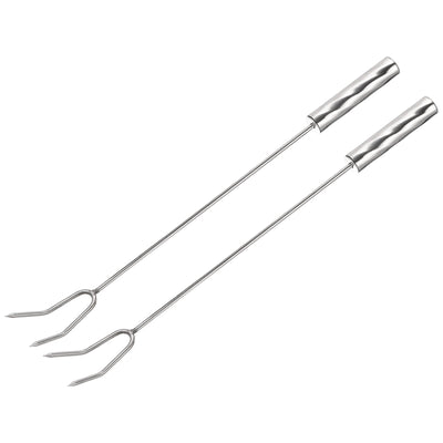 Harfington Uxcell Stainless Steel Roasting Sticks, Long BBQ Fork Grilling Tools for Roasting Skewer Hot Dogs Sausages