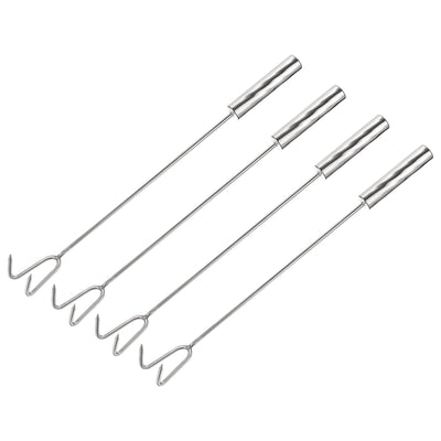 Harfington Uxcell Stainless Steel Roasting Sticks, Long BBQ Fork Grilling Tools for Roasting Skewer Hot Dogs Sausages