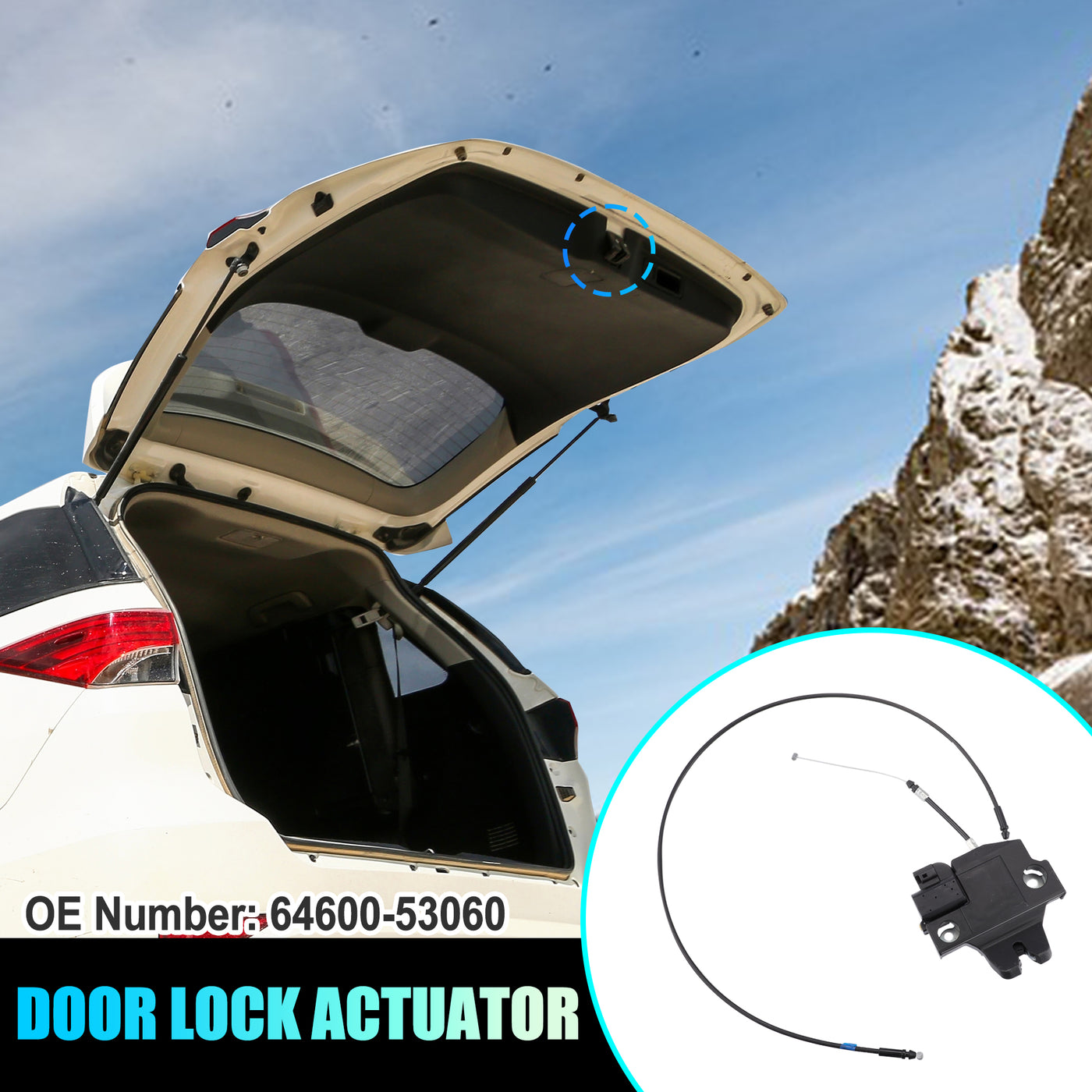 X AUTOHAUX Rear Trunk Latch Lock Actuator with Lock Cable 64600-53060 6460053060 for Lexus IS F 2008-2014 for IS250 IS350 2006-2013 Tailgate Lock