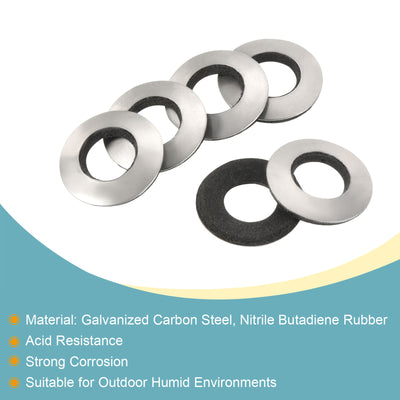 Harfington Bonded Sealing Washers M10 20x10x3.2mm Carbon Steel Nitrile Rubber Gasket, Pack of 10