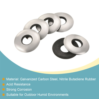 Harfington Bonded Sealing Washers M10 25x10x3.6mm Carbon Steel Nitrile Rubber Gasket, Pack of 10