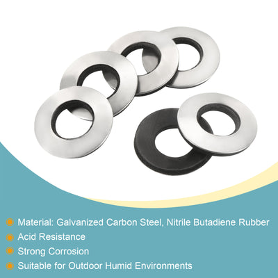 Harfington Bonded Sealing Washers M12 25x12x3.6mm Carbon Steel Nitrile Rubber Gasket, Pack of 20