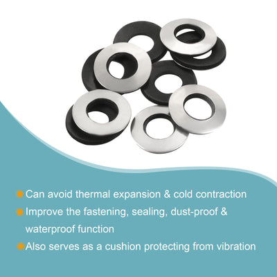 Harfington Bonded Sealing Washers M12 25x12x3.6mm Carbon Steel Nitrile Rubber Gasket, Pack of 20