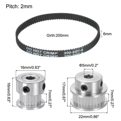 Harfington Timing Pulley 20&30 Teeth 5mm Bore Synchronous Wheel with Belt and Wrench for 3D Printer, CNC Machine