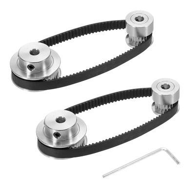 Harfington Timing Pulley 20&40 Teeth 5mm Bore Synchronous Wheel with Belt and Wrench for 3D Printer, CNC Machine