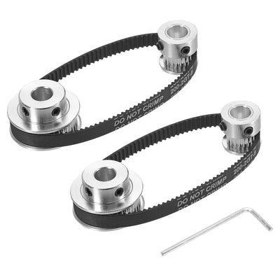 Harfington Timing Pulley 20&40 Teeth 8mm Bore Synchronous Wheel with Belt and Wrench for 3D Printer, CNC Machine