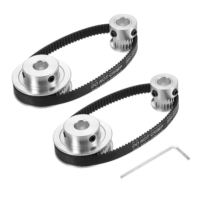 Harfington Timing Pulley 20&48 Teeth 8mm Bore Synchronous Wheel with Belt and Wrench for 3D Printer, CNC Machine