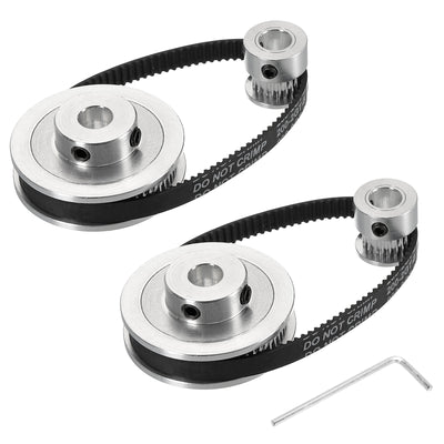 Harfington Timing Pulley 20&60 Teeth 8mm Bore Synchronous Wheel with Belt and Wrench for 3D Printer, CNC Machine