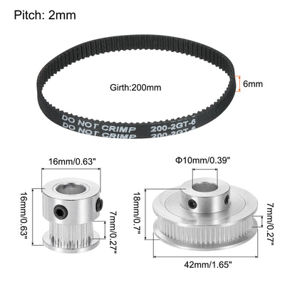 Harfington Timing Pulley 20&60 Teeth 8mm&10mm Bore Synchronous Wheel with Belt and Wrench for 3D Printer, CNC Machine