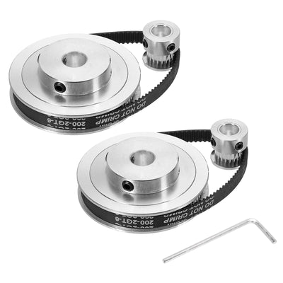 Harfington Timing Pulley 20&80 Teeth 8mm&10mm Bore Synchronous Wheel with Belt and Wrench for 3D Printer, CNC Machine