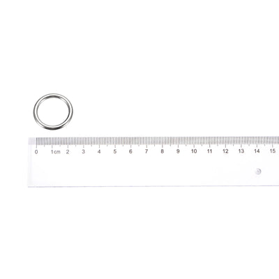 Harfington Uxcell Metal O Rings, 20pcs 20mm(0.79") ID 3mm Thick Welded O-Ringe, Silver Tone