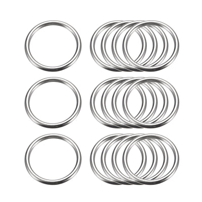 Harfington Uxcell Metal O Rings, 15pcs 25mm(0.98") ID 3mm Thick Welded O-Ringe, Silver Tone