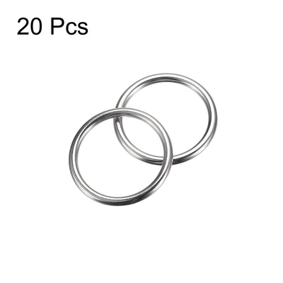 Harfington Uxcell Metal O Rings Welded O-Ring Buckle for Craft Belt Purse Bag Making Hardware
