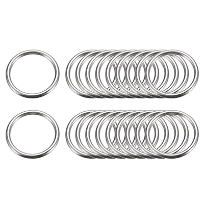 Harfington Uxcell Metal O Rings Welded O-Ring Buckle for Craft Belt Purse Bag Making Hardware