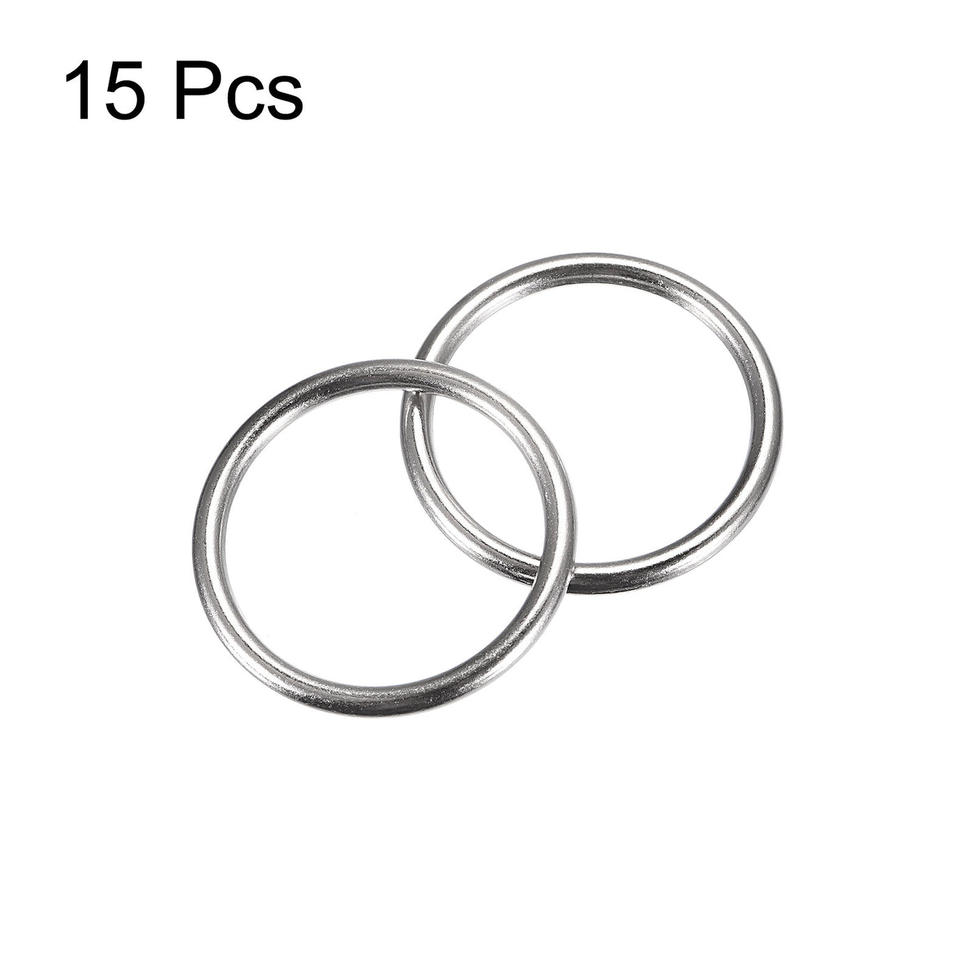 uxcell Uxcell Metal O Rings, 15pcs 30mm(1.18") ID 3mm Thick Welded O-Ringe, Silver Tone