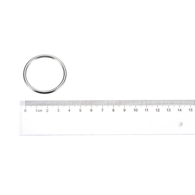 Harfington Uxcell Metal O Rings, 15pcs 35mm(1.38") ID 3mm Thick Welded O-Ringe, Silver Tone