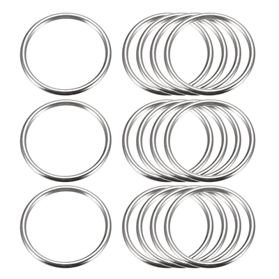 Harfington Uxcell Metal O Rings, 15pcs 35mm(1.38") ID 3mm Thick Welded O-Ringe, Silver Tone
