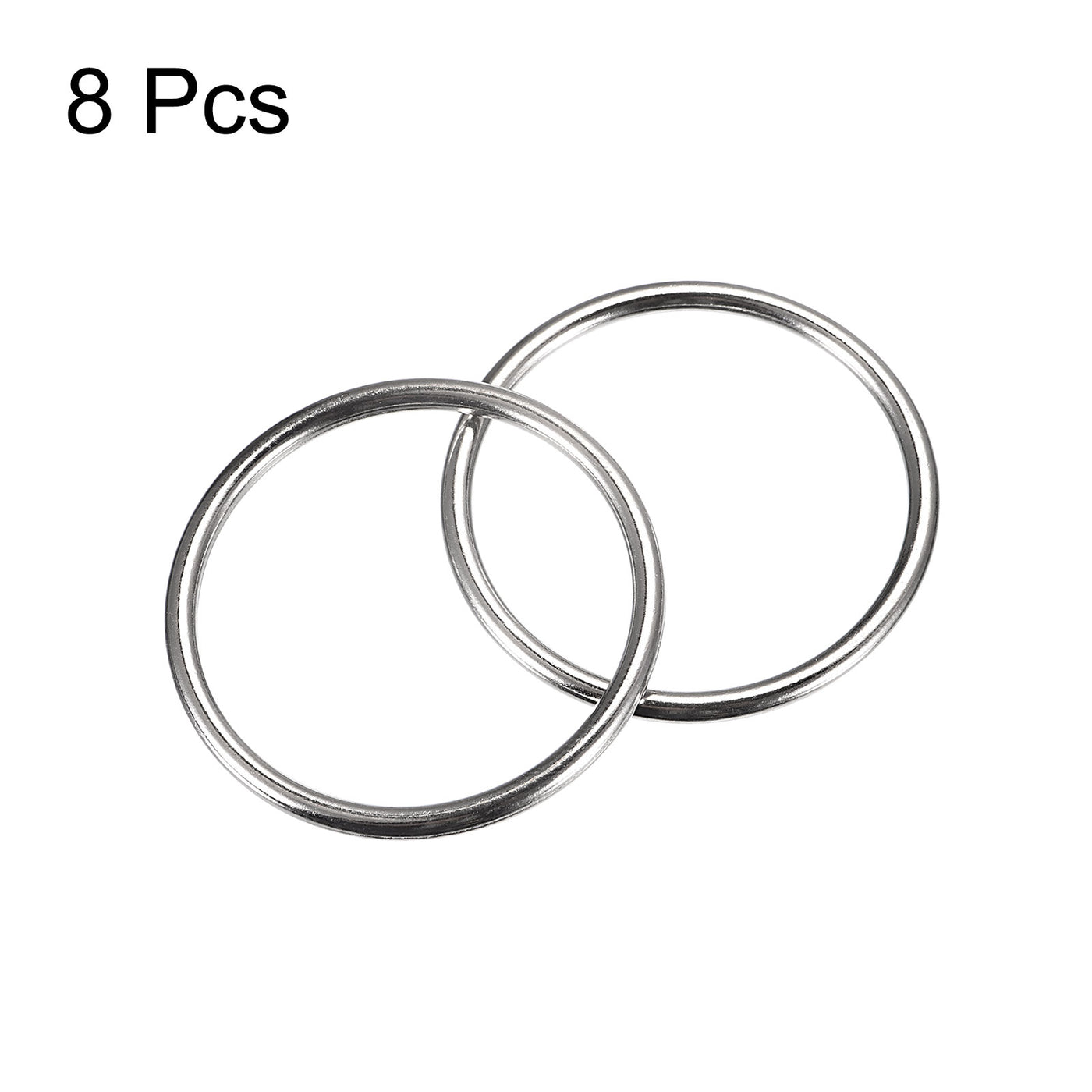 uxcell Uxcell Metal O Rings, 8pcs 40mm(1.57") ID 3mm Thick Welded O-Ringe, Silver Tone