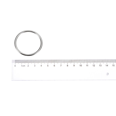 Harfington Uxcell Metal O Rings, 8pcs 40mm(1.57") ID 3mm Thick Welded O-Ringe, Silver Tone