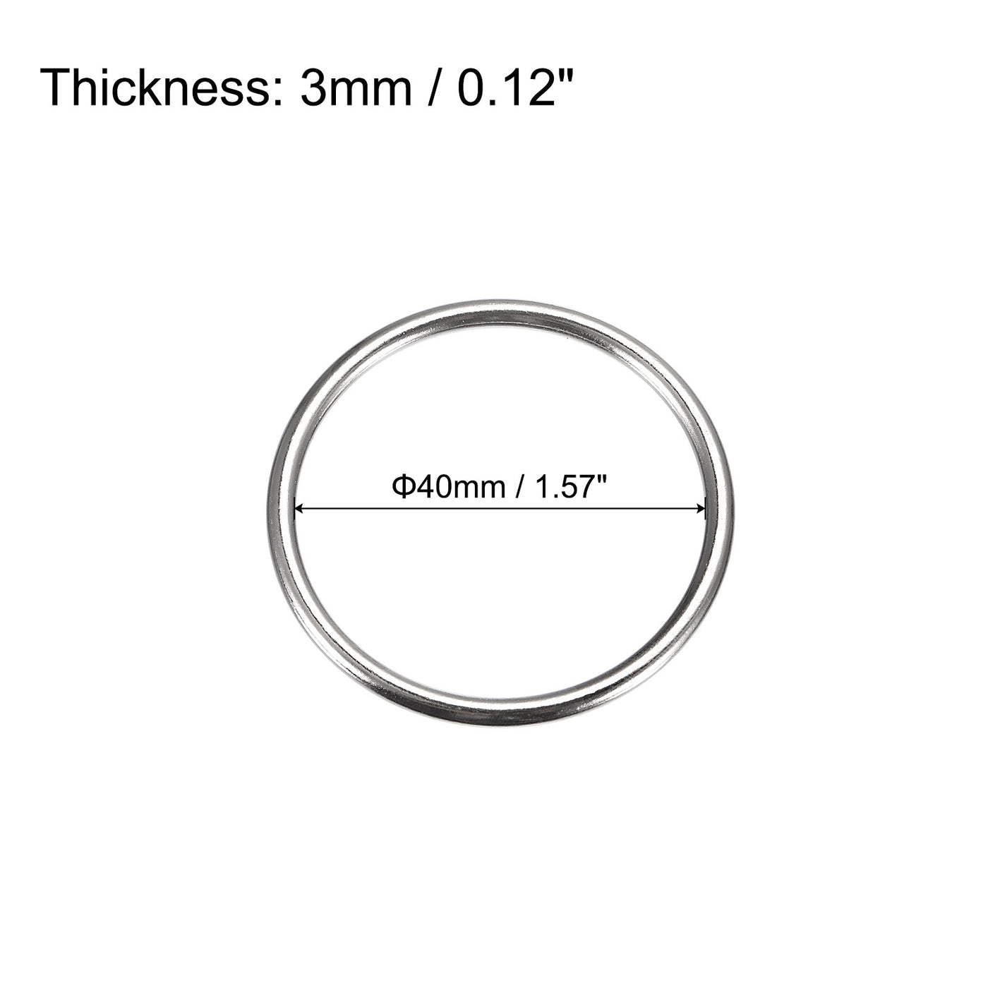 uxcell Uxcell Metal O Rings, 15pcs 40mm(1.57") ID 3mm Thick Welded O-Ringe, Silver Tone