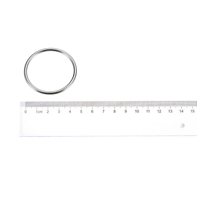 Harfington Uxcell Metal O Rings, 8pcs 45mm(1.77") ID 3mm Thick Welded O-Ringe, Silver Tone