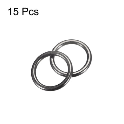 Harfington Uxcell Metal O Rings, 15pcs 20mm(0.79") ID 3mm Thick Welded O-Ringe, Dark Gray