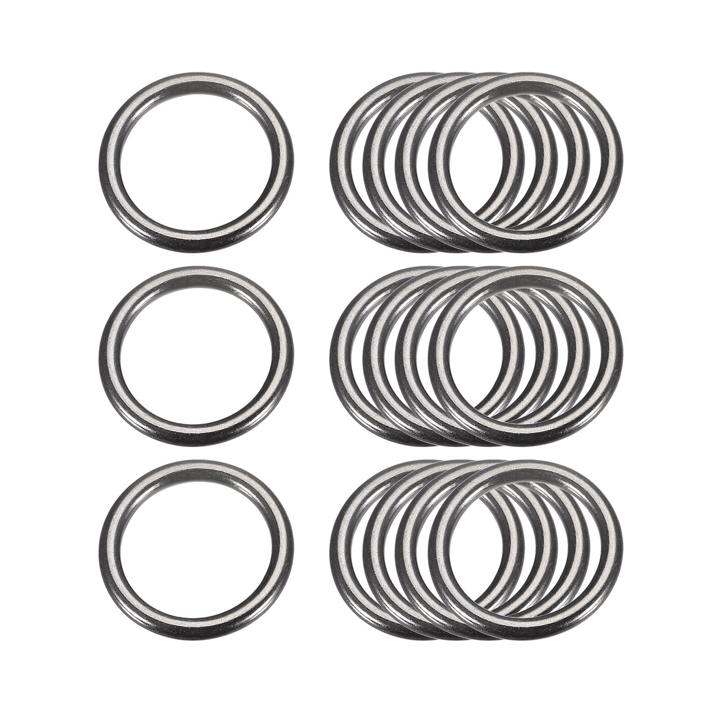 uxcell Uxcell Metal O Rings, 15pcs 20mm(0.79") ID 3mm Thick Welded O-Ringe, Dark Gray