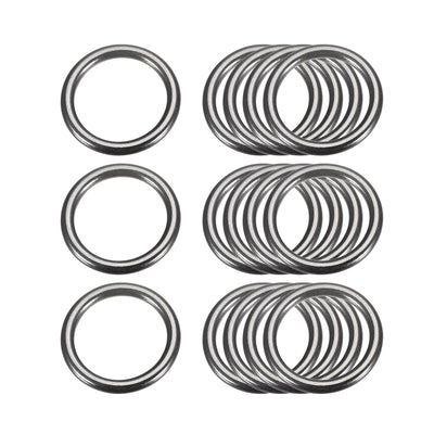Harfington Uxcell Metal O Rings, 15pcs 20mm(0.79") ID 3mm Thick Welded O-Ringe, Dark Gray