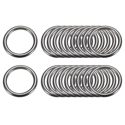 Harfington Uxcell Metal O Rings, 20pcs 20mm(0.79") ID 3mm Thick Welded O-Ringe, Dark Gray