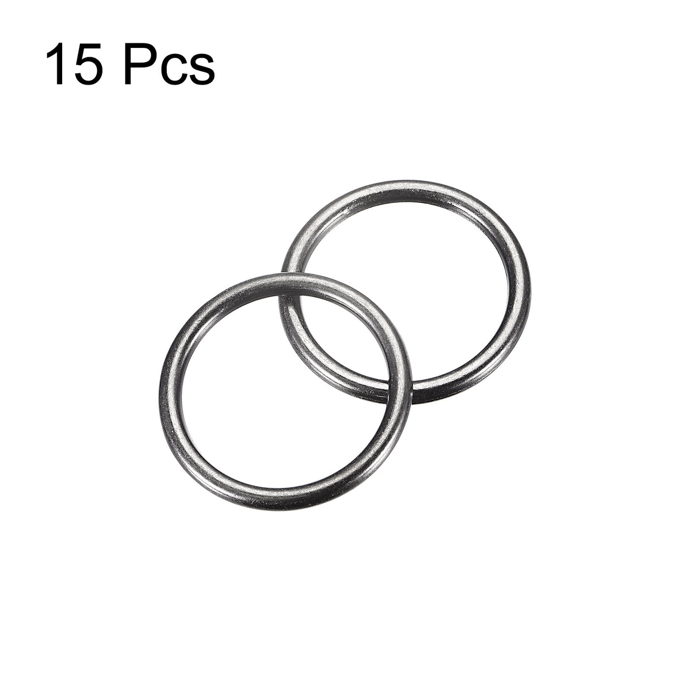 uxcell Uxcell Metal O Rings, 15pcs 25mm(0.98") ID 3mm Thick Welded O-Ringe, Dark Gray