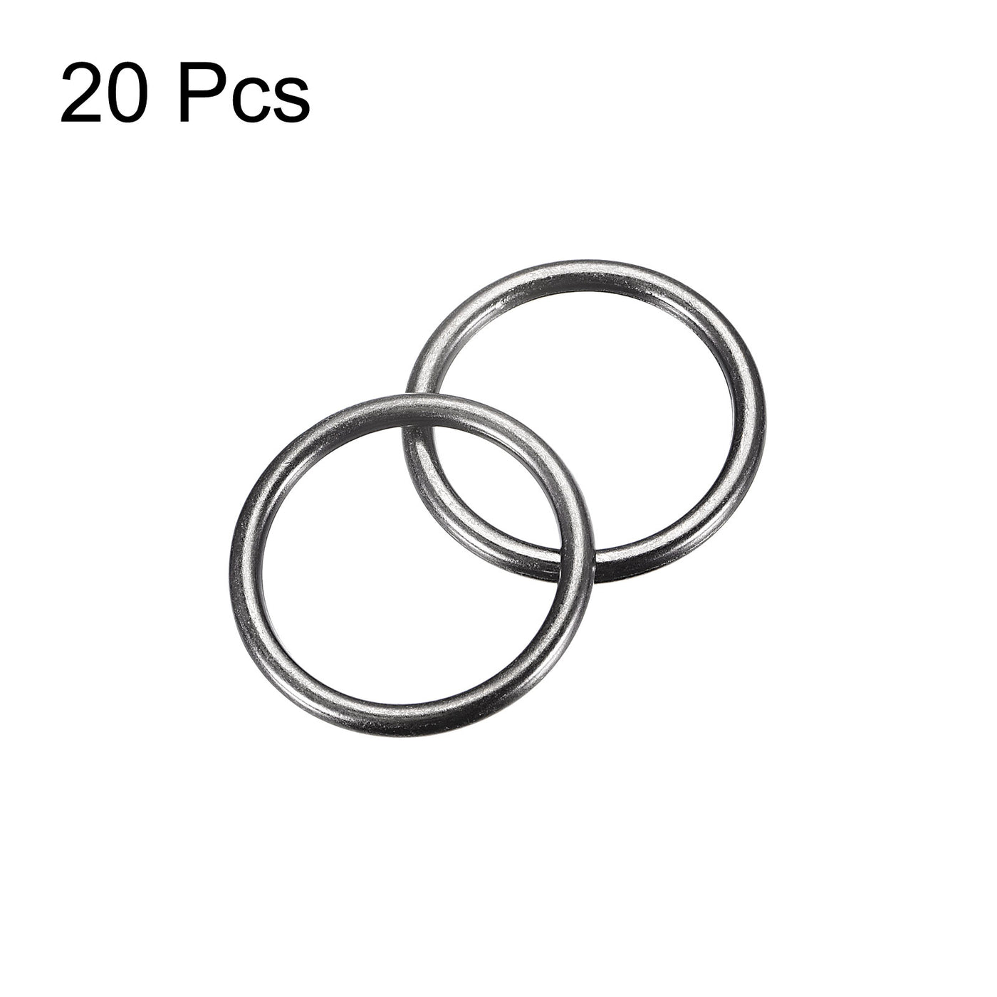 uxcell Uxcell Metal O Rings, 20pcs 25mm(0.98") ID 3mm Thick Welded O-Ringe, Dark Gray