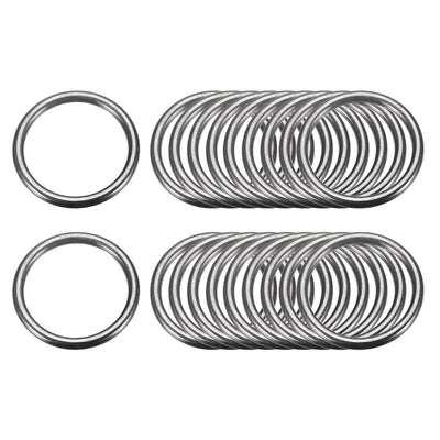 Harfington Uxcell Metal O Rings, 20pcs 25mm(0.98") ID 3mm Thick Welded O-Ringe, Dark Gray