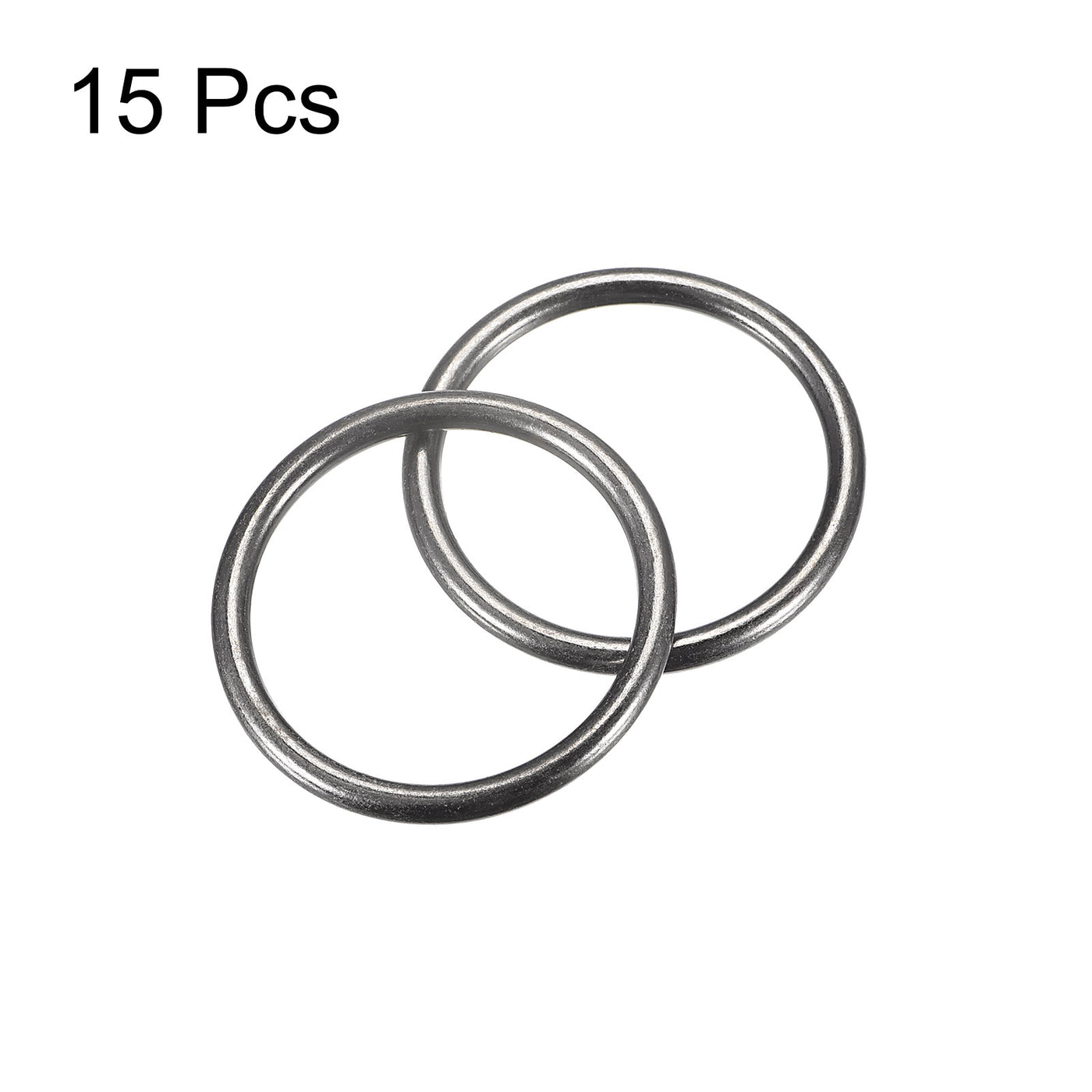 uxcell Uxcell Metal O Rings, 15pcs 30mm(1.18") ID 3mm Thick Welded O-Ringe, Dark Gray