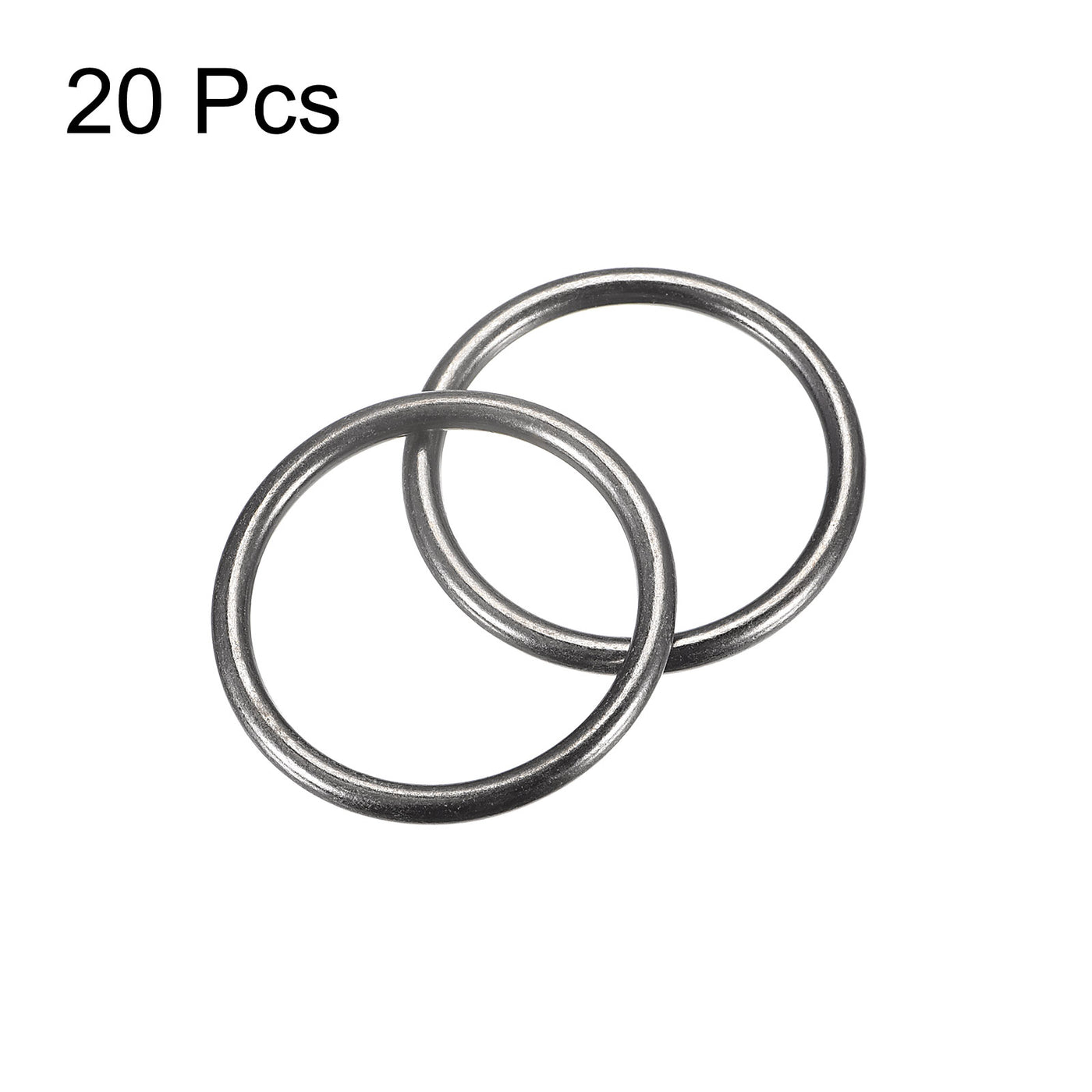 uxcell Uxcell Metal O Rings, 20pcs 30mm(1.18") ID 3mm Thick Welded O-Ringe, Dark Gray